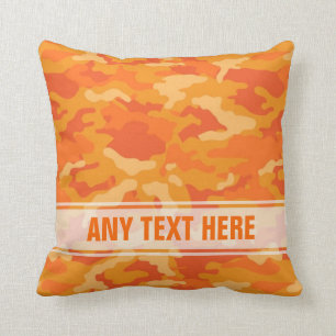 Army Orange Camo Camouflage #3 Pillow Pillows