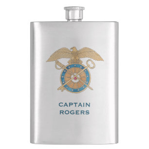 Army Quartermaster Promotion Change of Command Hip Flask
