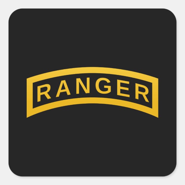 Army RANGER Military Symbol Text Design Square Sticker (Front)