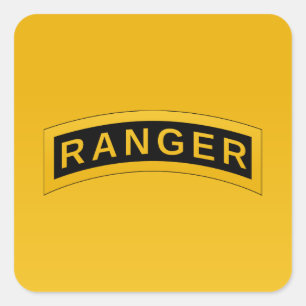 Army RANGER Military Symbol Text Design Square Sticker