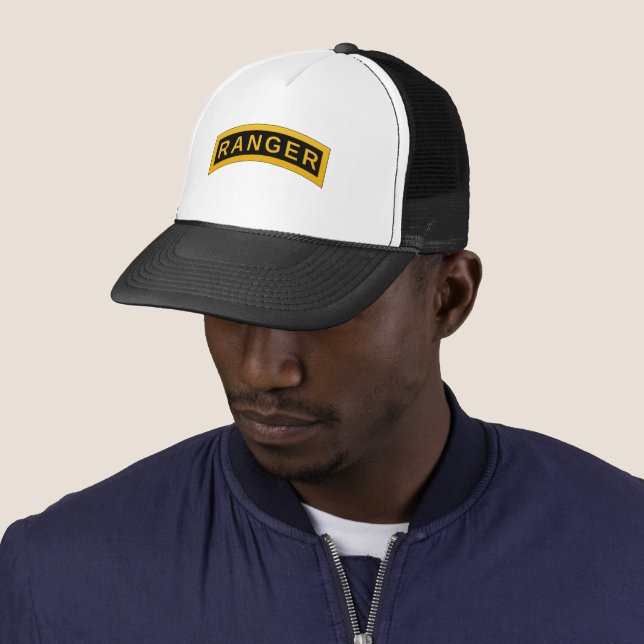 Army RANGER Military Symbol Text Design Trucker Hat (In Situ)