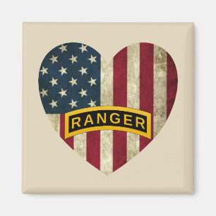 Army Ranger School Tab American Heart Flag Magnet