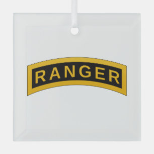 Army Ranger School Tab Glass Tree Decoration