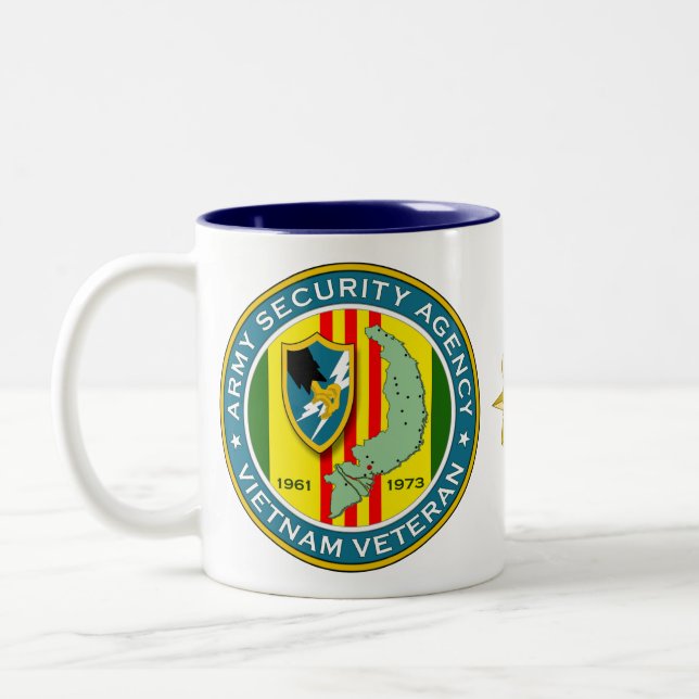 Army Security Agency - Vietnam Veteran Two-Tone Coffee Mug (Left)