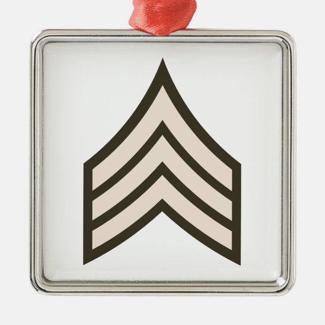 Army Sergeant rank Metal Tree Decoration (Front)