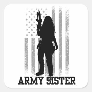 Army Sister Square Sticker