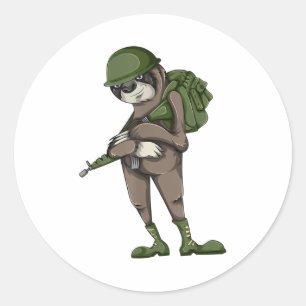 Army Sloth Sloth with Gun Sticker 