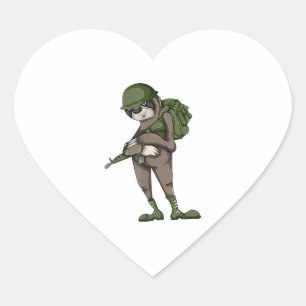 Army Sloth Sloth with Gun Sticker