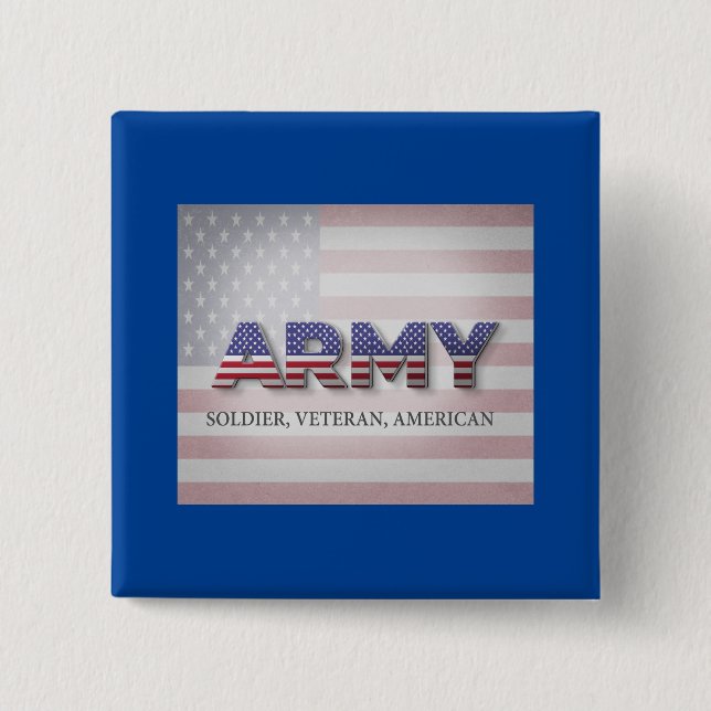 Army “Soldier, Veteran, American” 15 Cm Square Badge (Front)