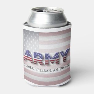 Army “Soldier, Veteran, American” Can Cooler