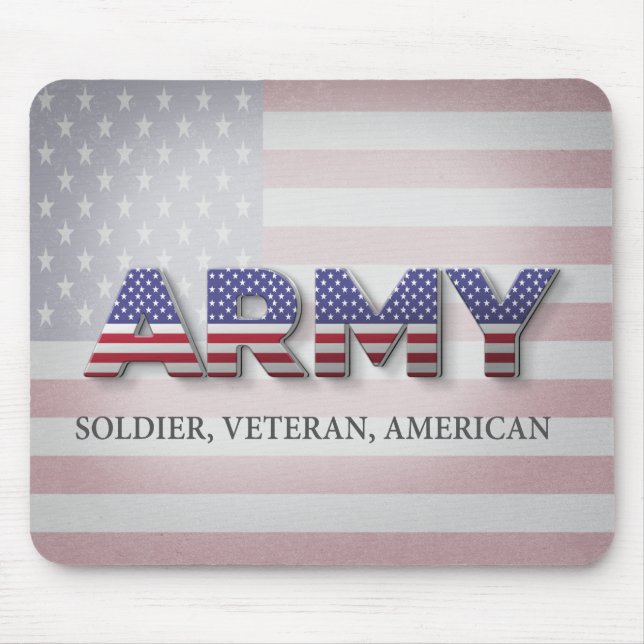 Army “Soldier, Veteran, American” Mouse Pad (Front)