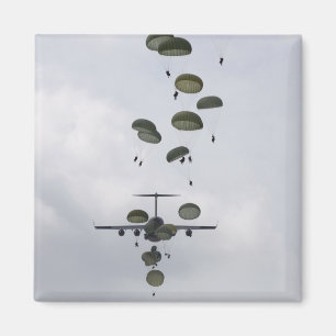 Army Soldiers jump out of a C-17 Globemaster II Magnet