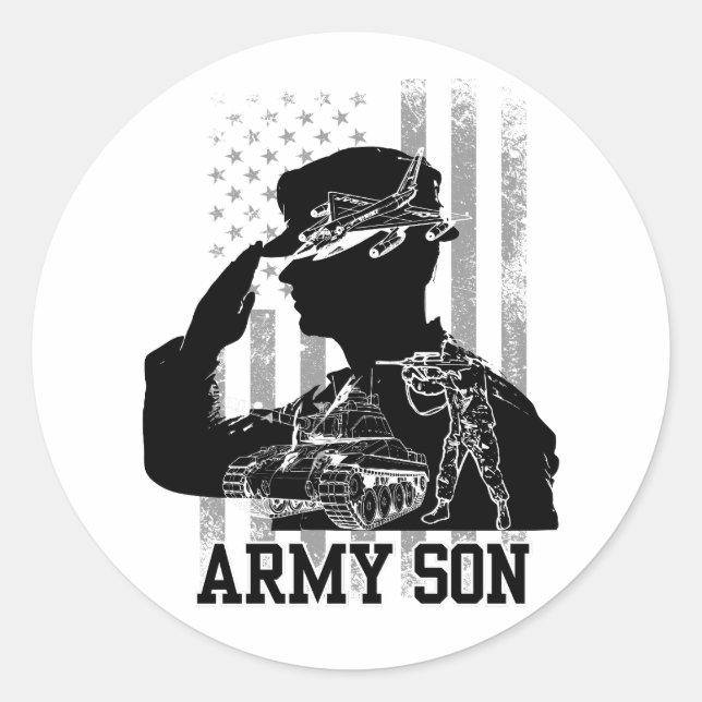 Army Son Classic Round Sticker (Front)