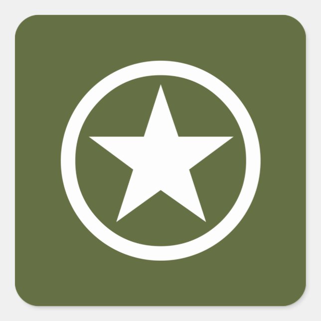 Army Star Square Sticker (Front)
