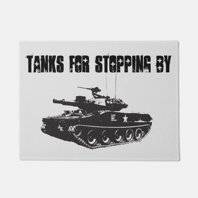 Army Tank Funny Welcome Doormat (Front)