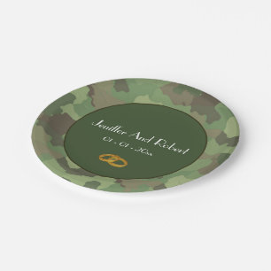 Army themed wedding paper plates