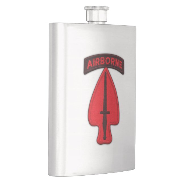 Army USACSOC Special Ops Veterans Vets Patch Hip Flask (Right)