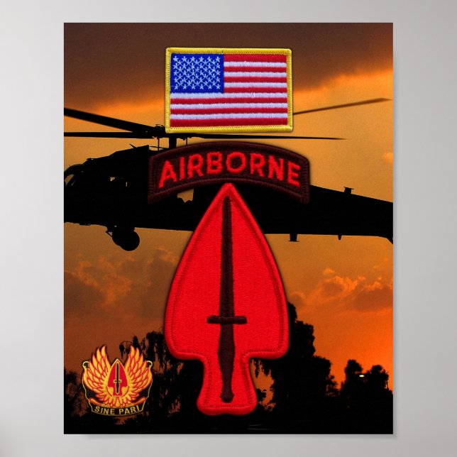 Army USASOC Special Ops LRRPS LRRP Recon Veterans Poster (Front)
