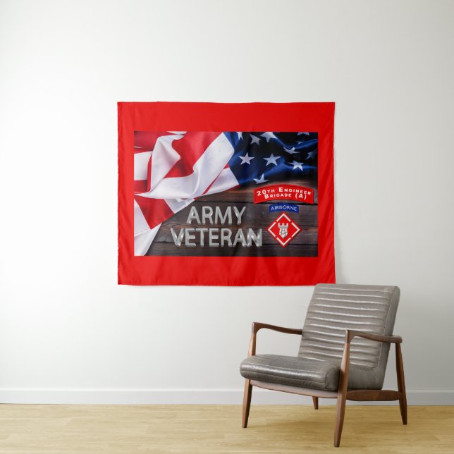 Army Veteran 20th Engineer Brigade-Airborne Tapestry (In Situ (Horizontal))