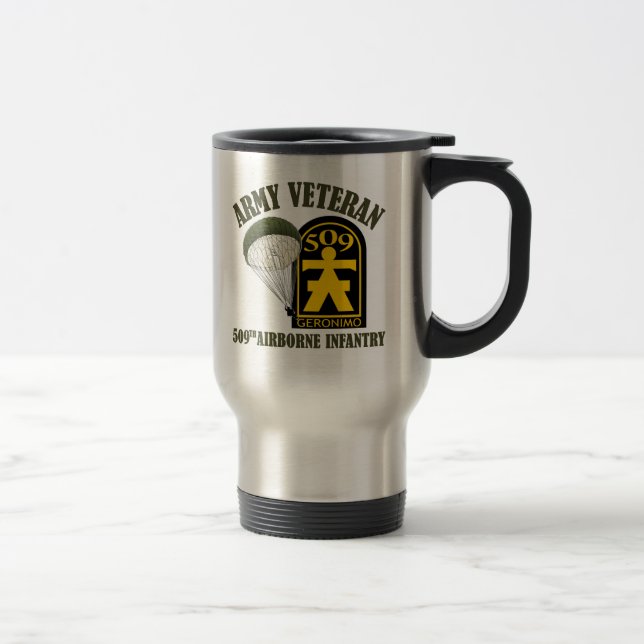 Army Veteran - 509th PIR Travel Mug (Right)