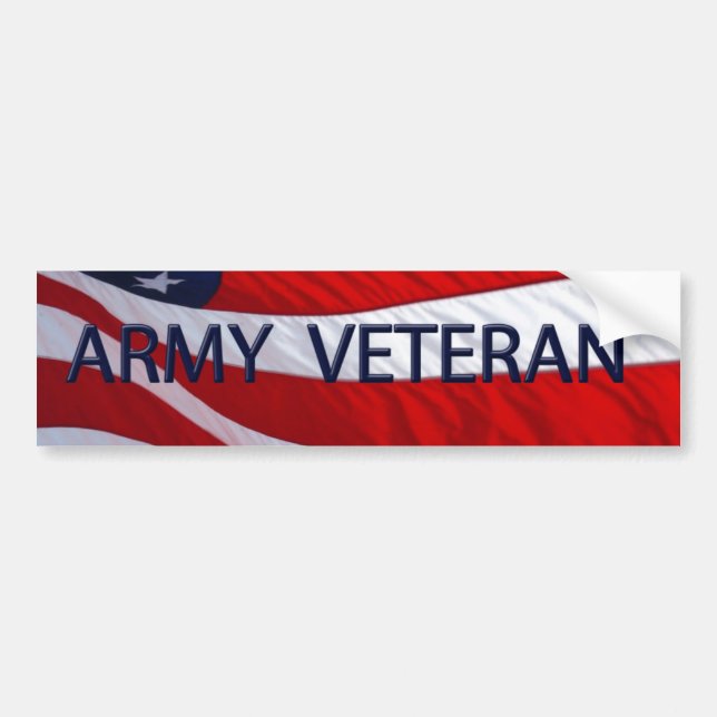 Army Veteran American Flag Bumper Sticker (Front)