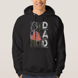 Army Veteran Dad USA Flag Army Camouflage Fathers  Hoodie
