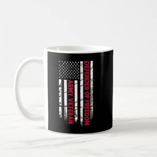 Army Veteran Defender Of Freedom 34 Coffee Mug (Left)