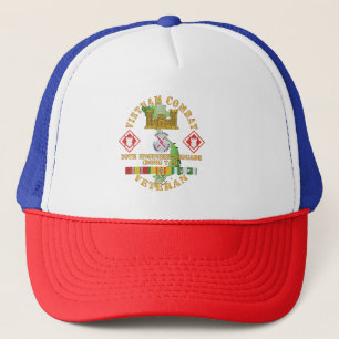 Army - Vietnam Combat Veteran w 20th Engineer Brig Trucker Hat