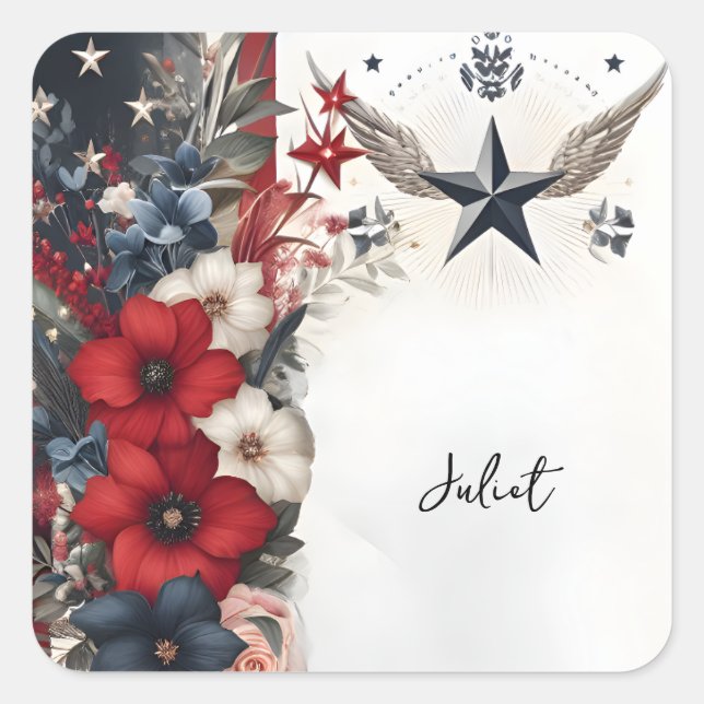 Army War Marine Tactical Military Bridal Shower Square Sticker (Front)