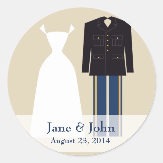 Army Wedding Label Sticker (Front)