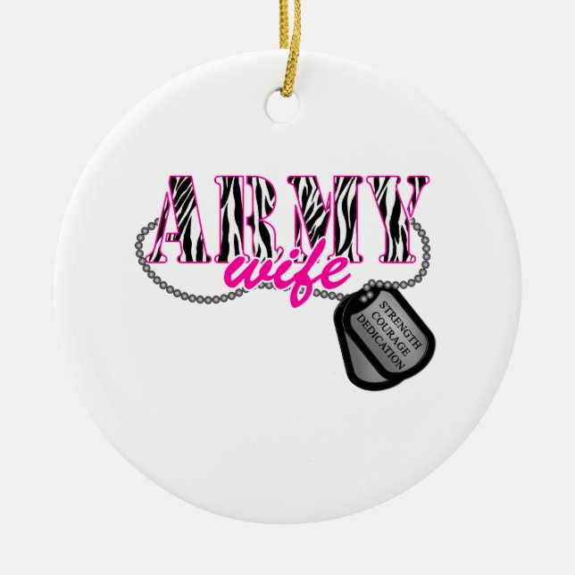 Army Wife Ceramic Tree Decoration (Front)