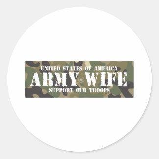 Army-Wife Classic Round Sticker