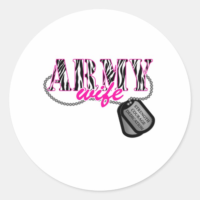 Army Wife Classic Round Sticker (Front)
