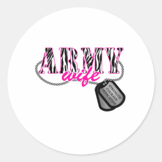 Army Wife Classic Round Sticker