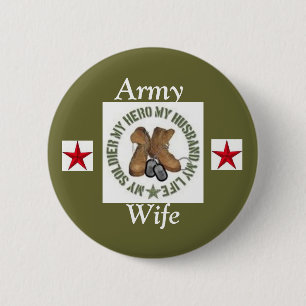 Army wife clip art, star, star, Army , Wife 6 Cm Round Badge