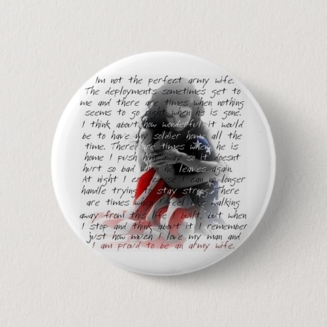 Army wife poem 6 cm round badge (Front)