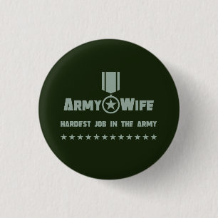 Army Wife Proud Military Service Star Medal 3 Cm Round Badge