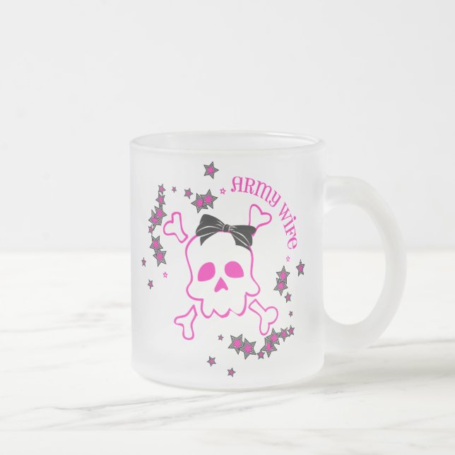 Army Wife Skull with bow Mug (Right)