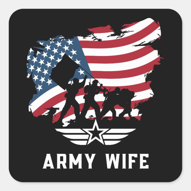 Army Wife Square Sticker (Front)