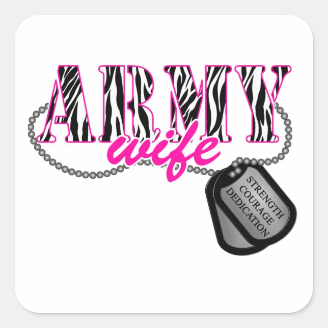 Army Wife Square Sticker (Front)