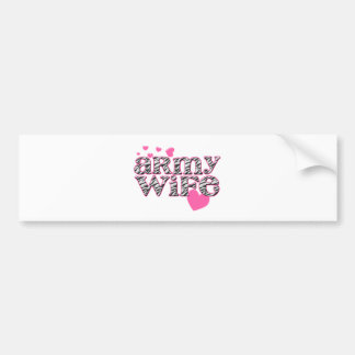 Army Wife [zebra print] Bumper Sticker