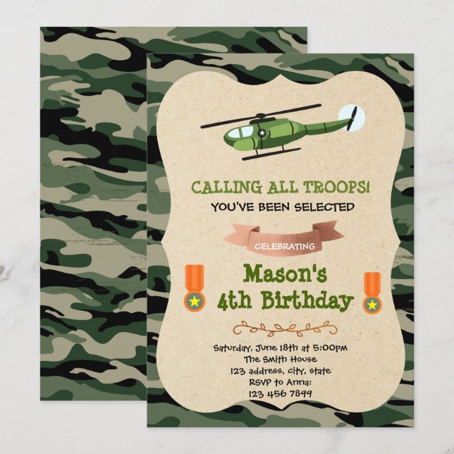 Army word invite (Front/Back)