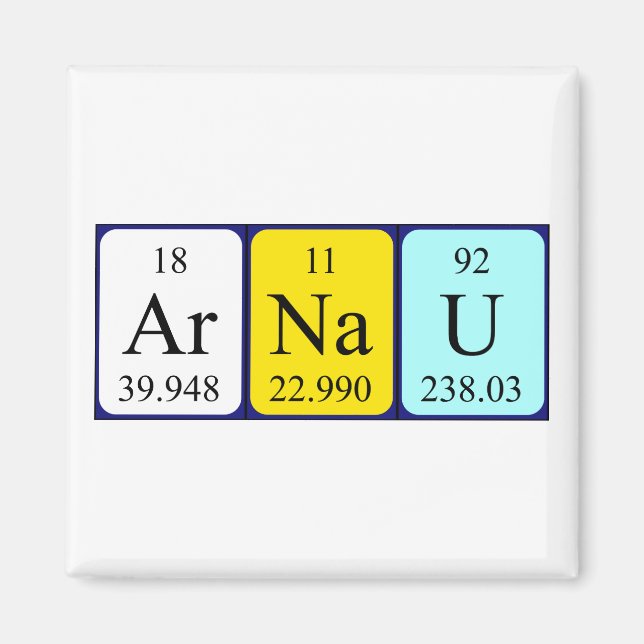 Arnau periodic table name magnet (Front)