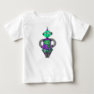 Arnie robot, purple and green baby T-Shirt