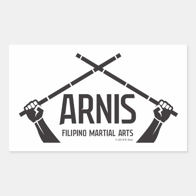 Arnis astig rectangular sticker (Front)