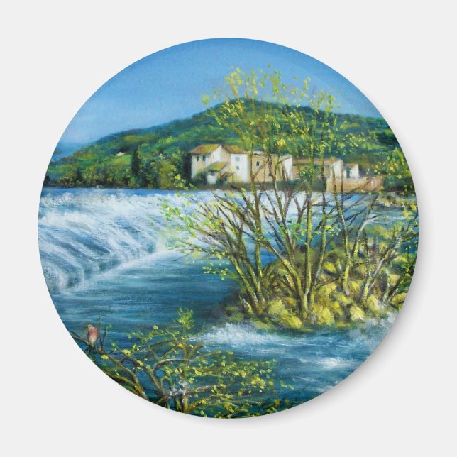 ARNO RIVER AT ROVEZZANO Florence Tuscany Landscape Magnet (Front)