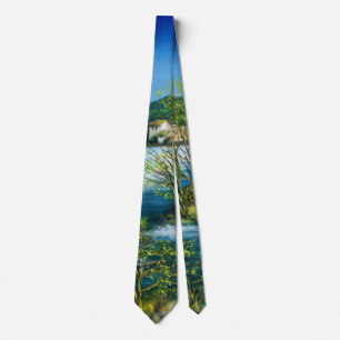 ARNO RIVER AT ROVEZZANO Florence Tuscany Landscape Tie