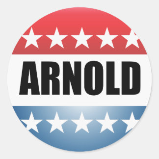 ARNOLD SCHWARZENEGGER CLASSIC ROUND STICKER