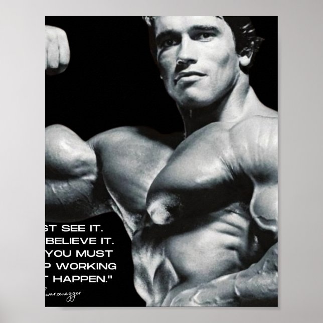 ARNOLD SCHWARZENEGGER - MAKE IT HAPPEN QUOTE  POSTER (Front)