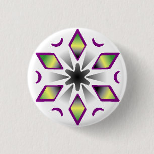 aro ace pride snowflake 3 cm round badge